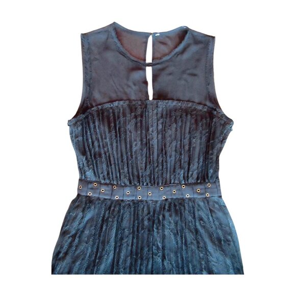 Diane Von Furstenberg DVF Women's Black Blouson Pleated Mini Dress LBD - Picture 5 of 6